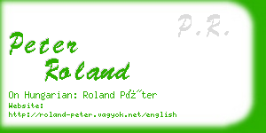 peter roland business card